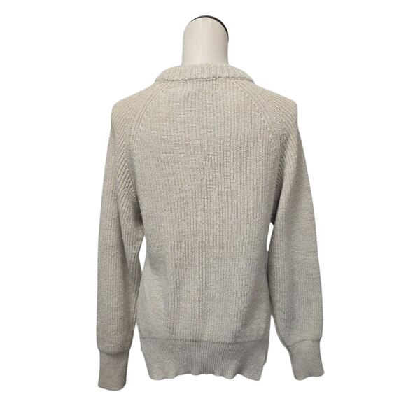 Modern Citizen Womens Size Small Light Beige Crew Sweater Long Sleeve Slit Sides - Picture 2 of 9